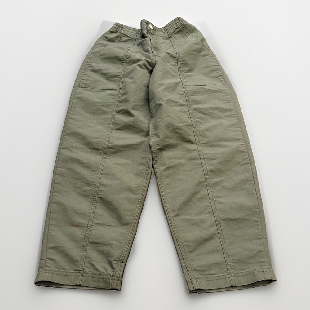 REI Womens Olive Green Barrel Leg Cotton Stretched Utility Pants Size S Small